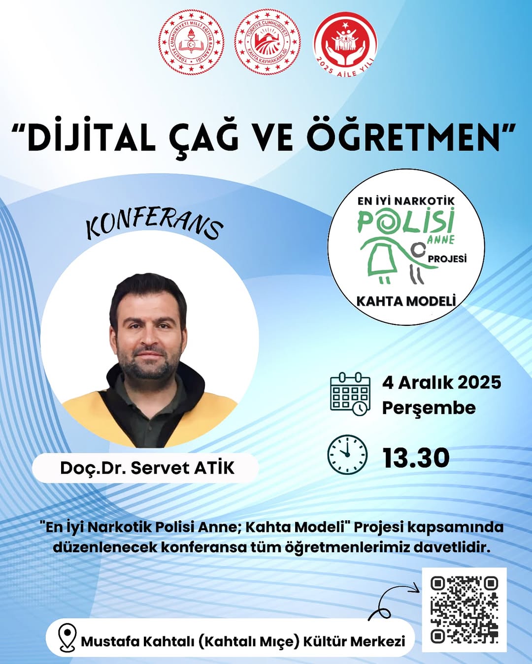 Kahta İlçe Millî Eğitim Müdürlüğü'nden Öğretmenlere Davet: Dijital Çağ ve Öğretmen Konferansı