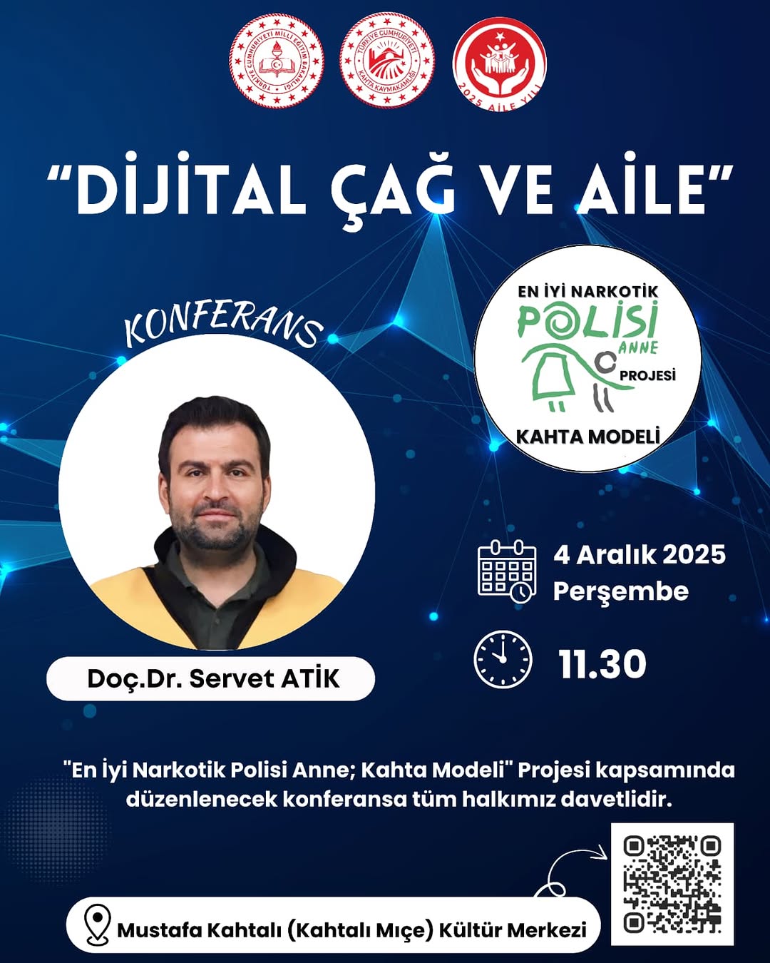 Kahta Modeli Projesi Kapsamında Düzenlenecek “Dijital Çağ ve Aile” Konferansı