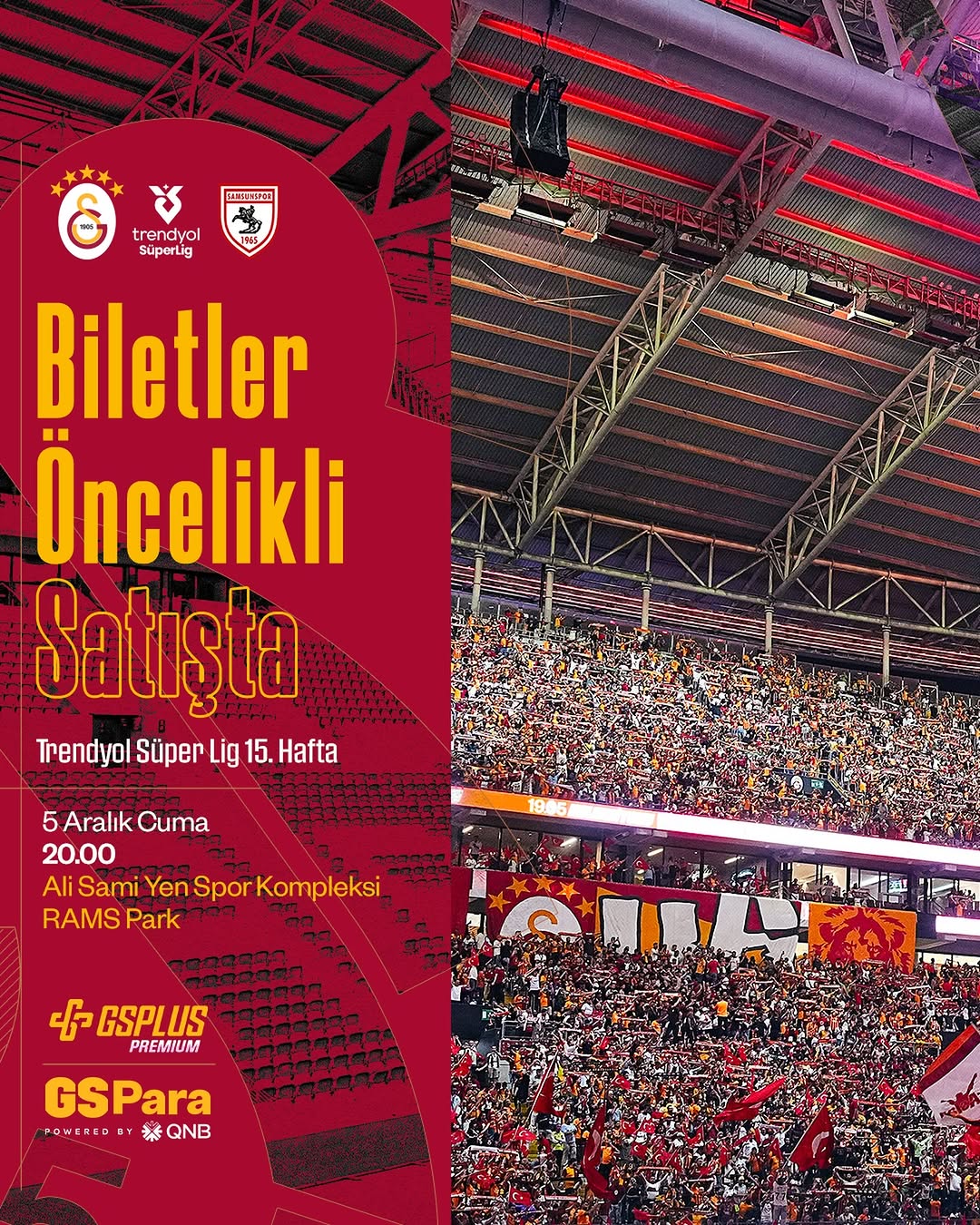 Galatasaray Taraftarına Özel Samsunspor Maçı Biletleri Satışta!