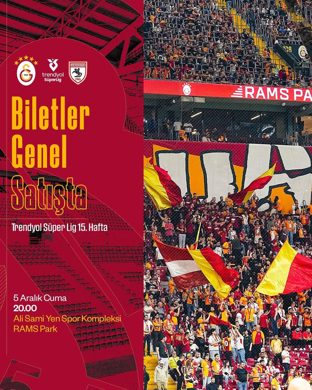 Galatasaray, Cuma Akşamı Samsunspor ile Rams Park'ta Karşılaşacak!
