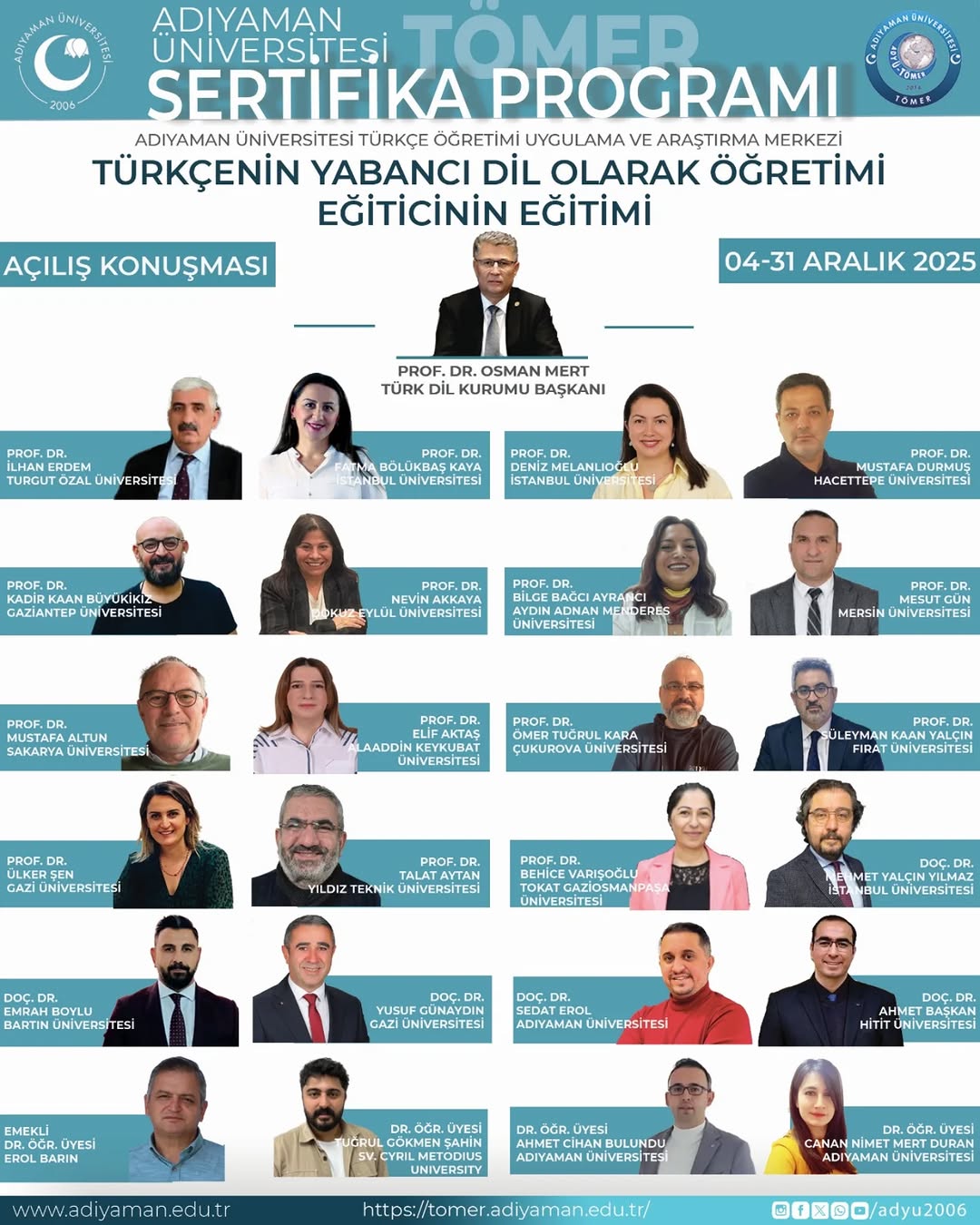 Adıyaman Üniversitesi Türkçe Öğretimi Uygulama ve Araştırma Merkezi'nden Yabancı Dil Programı