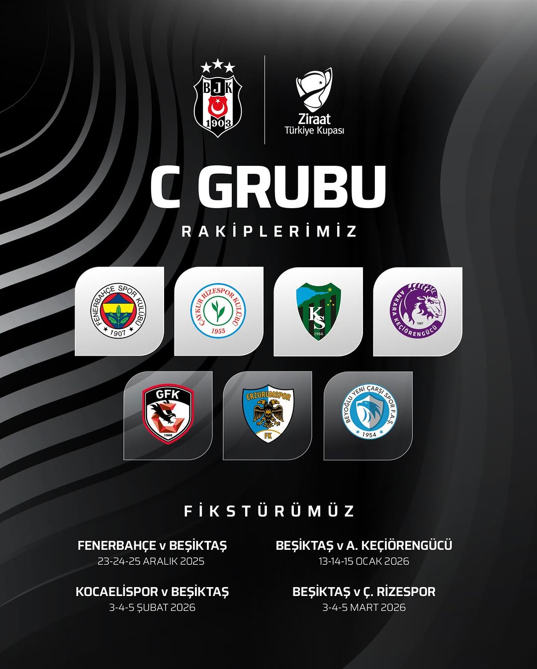 Beşiktaş'ın Ziraat Türkiye Kupası Grup Aşamasındaki Rakipleri Belli Oldu