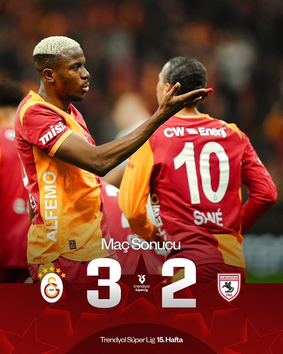 Galatasaray, Evimizde Samsunspor'u 3-2 Mağlup Etti!