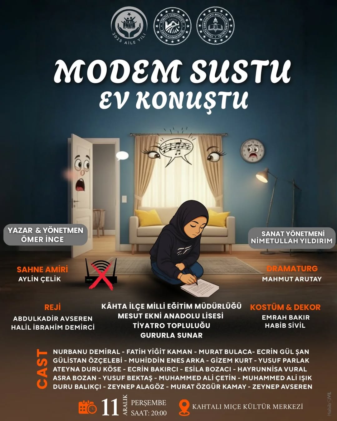 Kahta İlçe Milli Eğitim Müdürlüğü ve Mesut Ekni Anadolu Lisesi Tiyatro Topluluğu İş Birliğiyle Gerçekleşen Tiyatro Oyunu