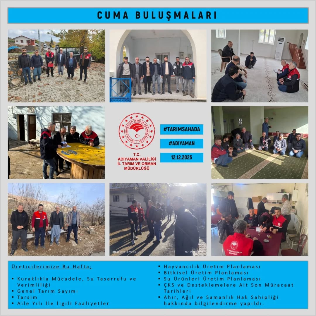 Adıyaman Tarım İl Müdürlüğü'nün Cuma Buluşmaları Etkinliği