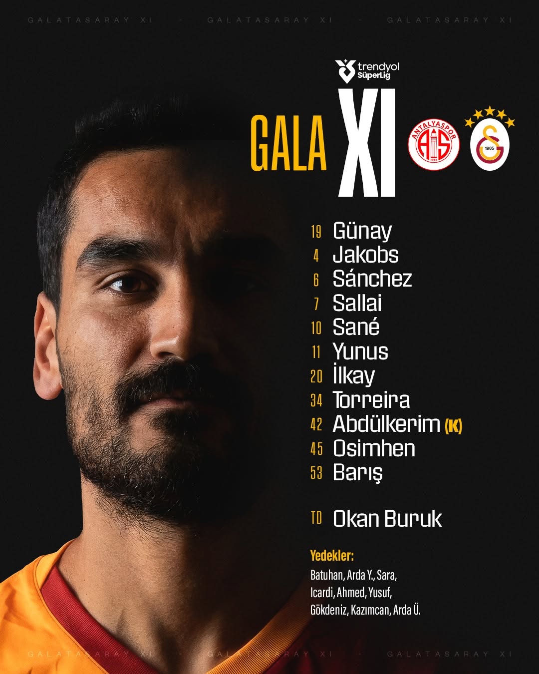 Galatasaray'ın Antalyaspor maçı kadrosu belli oldu! ANTvGS