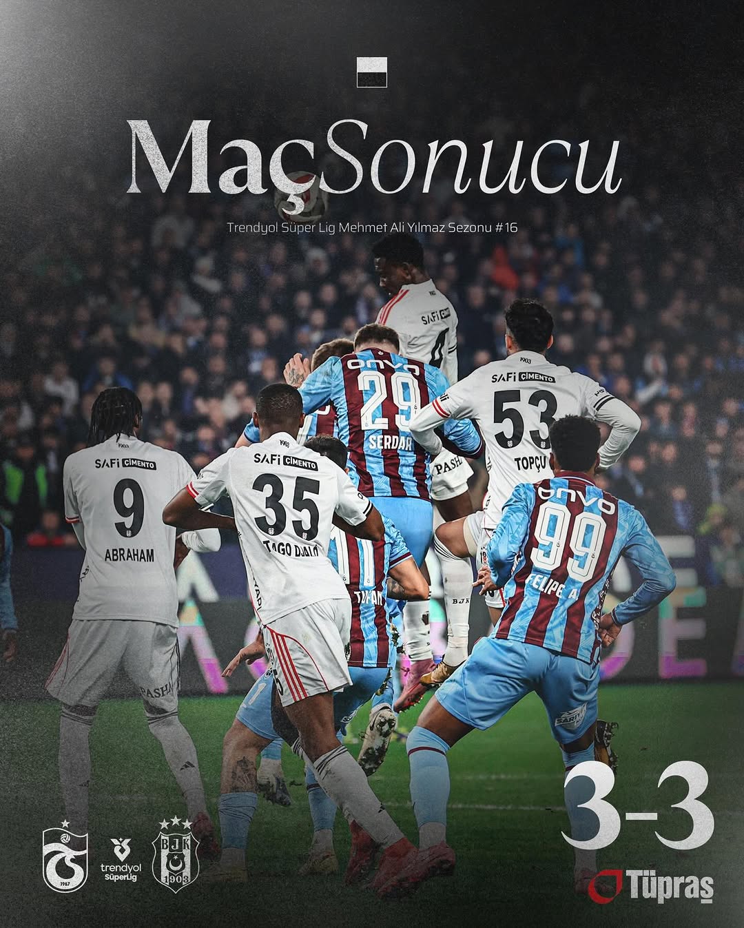 Trabzonspor 3-3 Beşiktaş Maç Sonucu