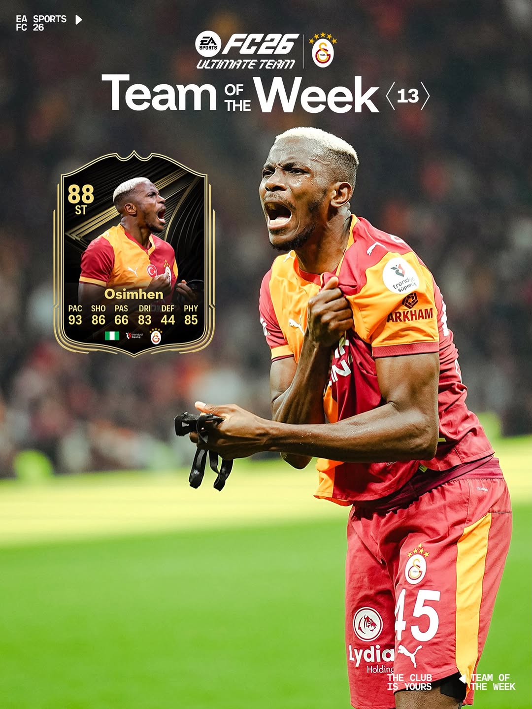 Victor Osimhen, FC26 Haftanın Takımı 13'e Seçildi!