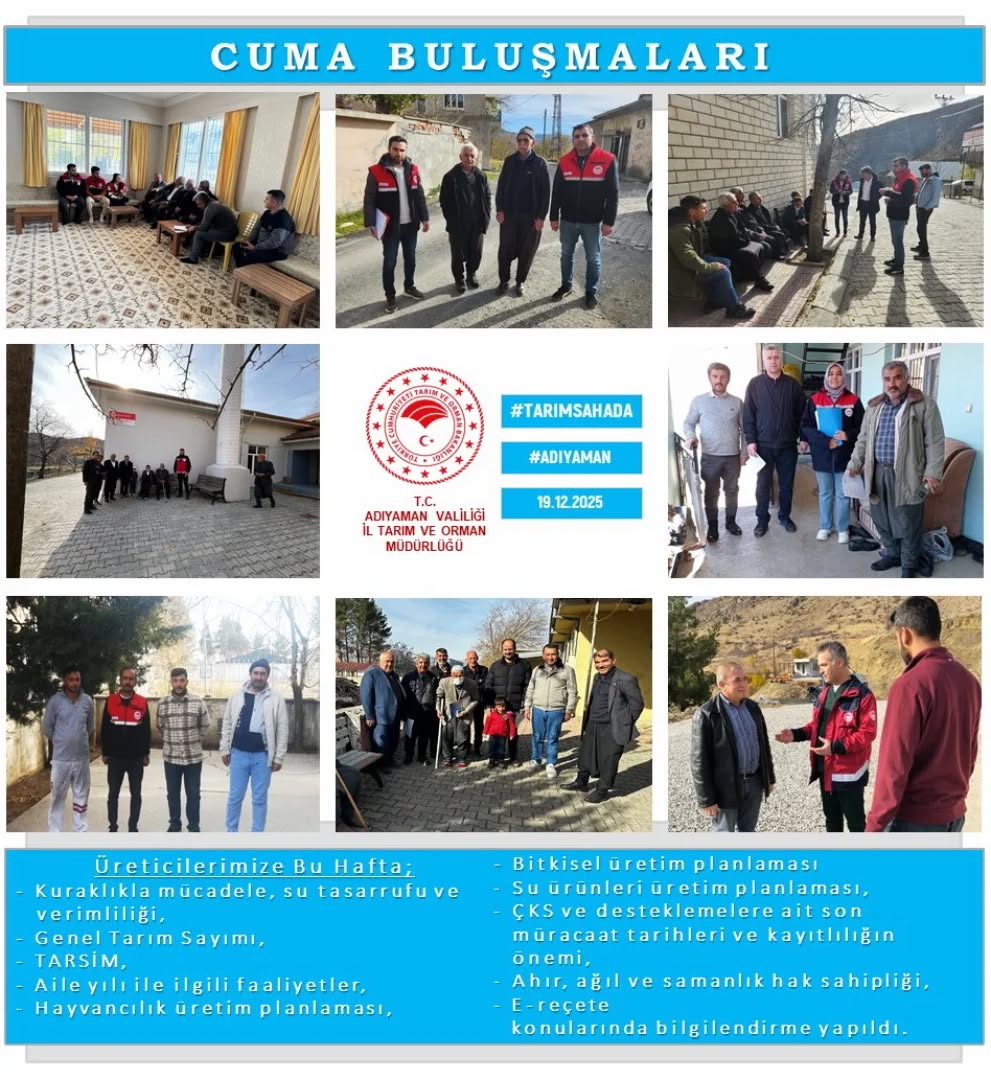 Adıyaman Tarım ve Orman İl Müdürlüğü'nden Cuma Buluşmaları