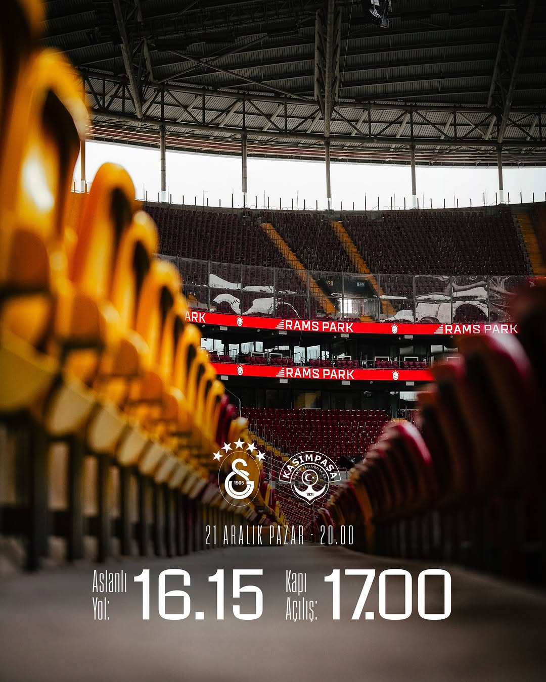 Galatasaray'ın Kasımpaşa Maçı Stadyum Bilgileri