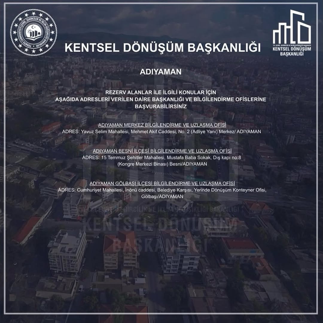 Adıyaman'da Kentsel Dönüşüm Süreci Devam Ediyor