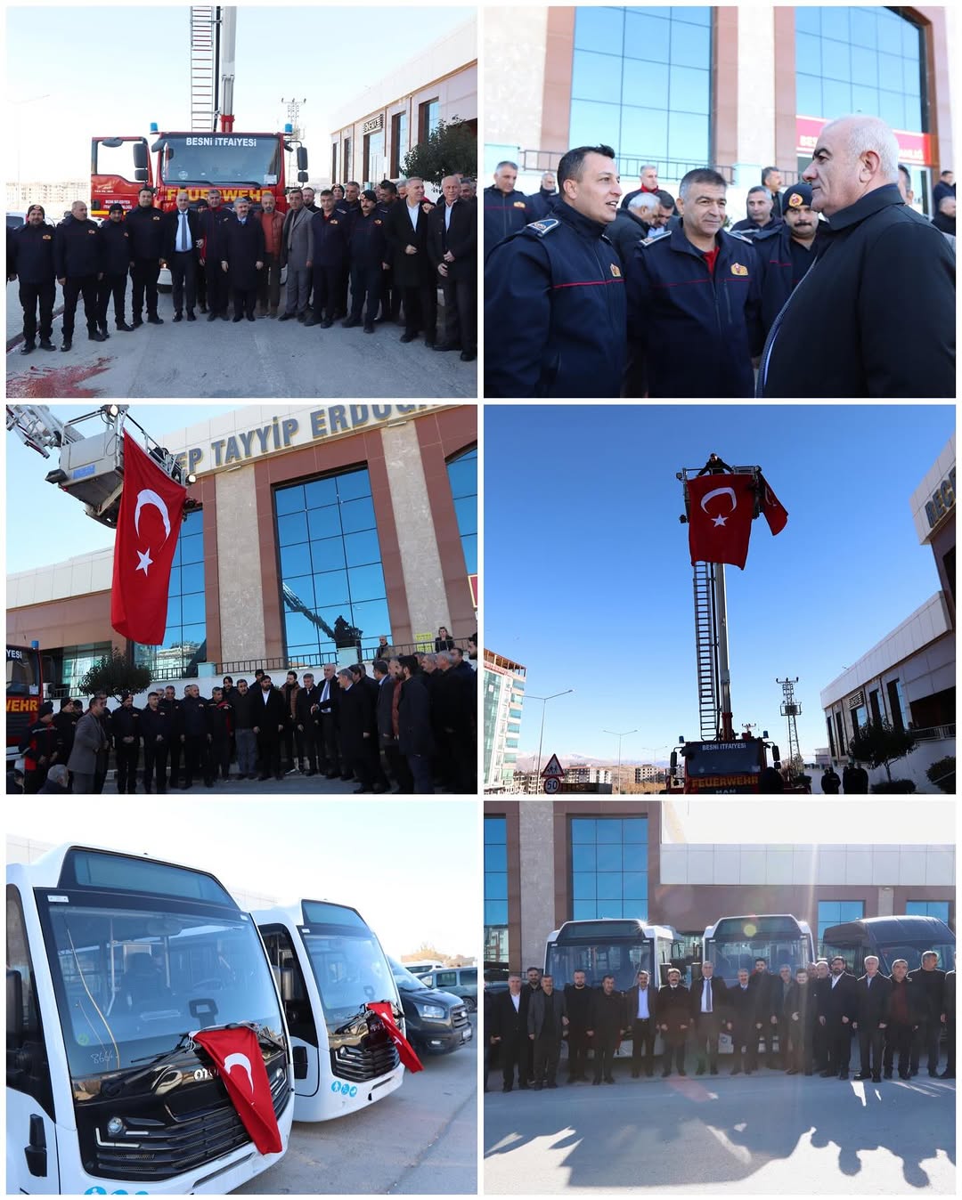 Besni İtfaiye Aracı ve Şehir İçi Minibüsler Hizmete Alındı