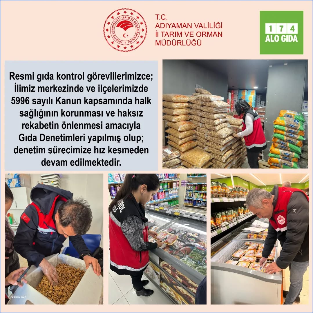 Resmi gıda kontrol görevlilerimizce; İlimiz merkezinde ve ilçelerimizde 5996 sayılı Kanun kapsamında halk...