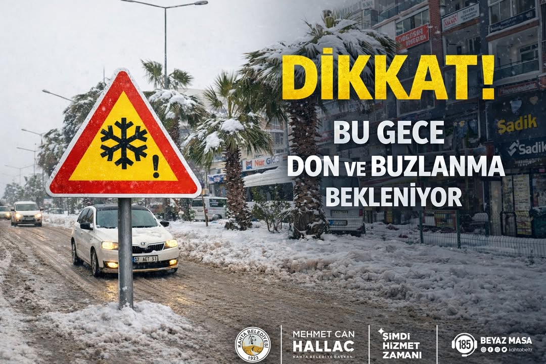 Kahta Belediyesi'nden Don ve Buzlanma Uyarısı