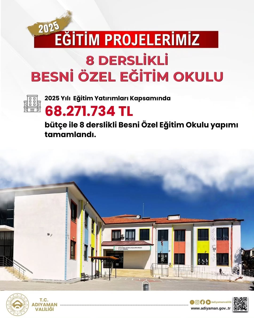Besni İlçesine Yapılan Özel Eğitim Okulu Yatırımı