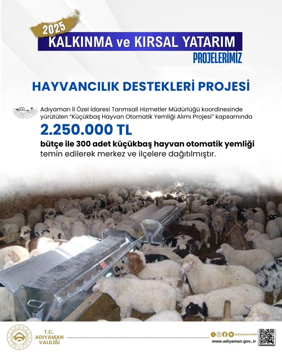 Adıyaman İl Özel İdaresi Tarafından Hayvancılığa Destek Verildi