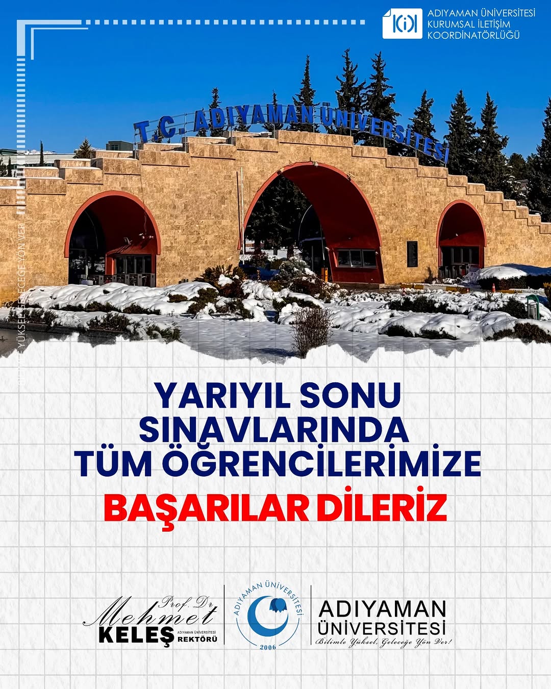 Adıyaman Üniversitesi Öğrencilere Final Haftası Desteği