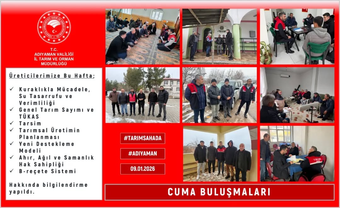 Adıyaman Tarım ve Orman İl Müdürlüğü Cuma Buluşmaları Düzenliyor