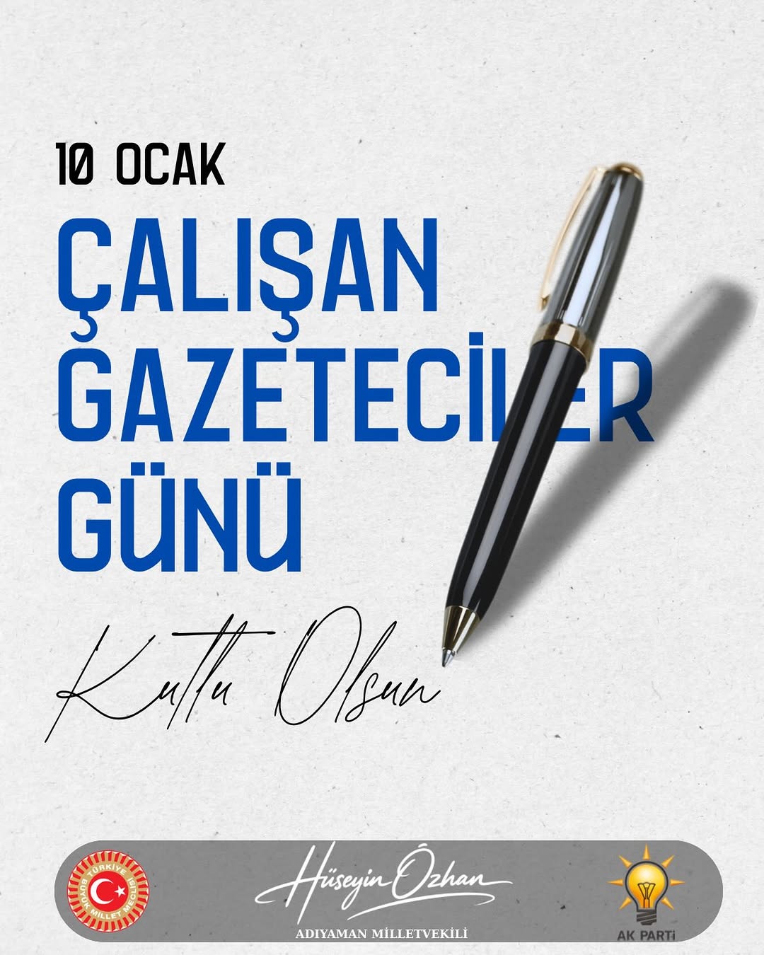 Adıyaman Basını ve Çalışan Gazeteciler için Kutlama Mesajı