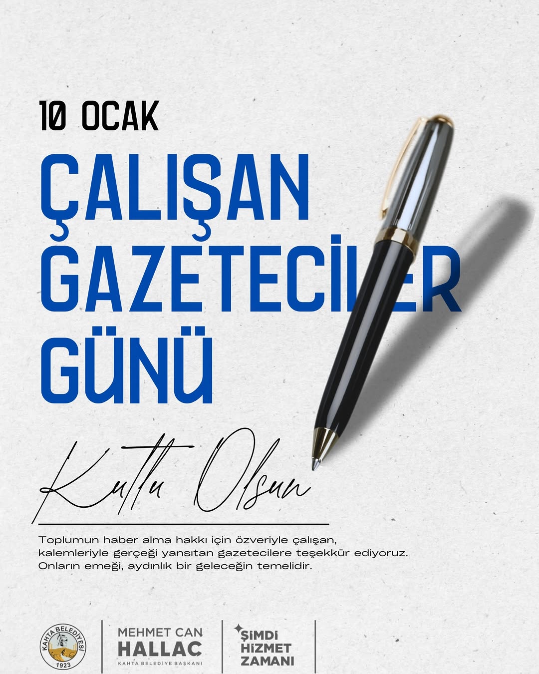 Kahta Belediye Başkanı Mehmet Can Hallaç'tan 10 Ocak Çalışan Gazeteciler Günü Mesajı