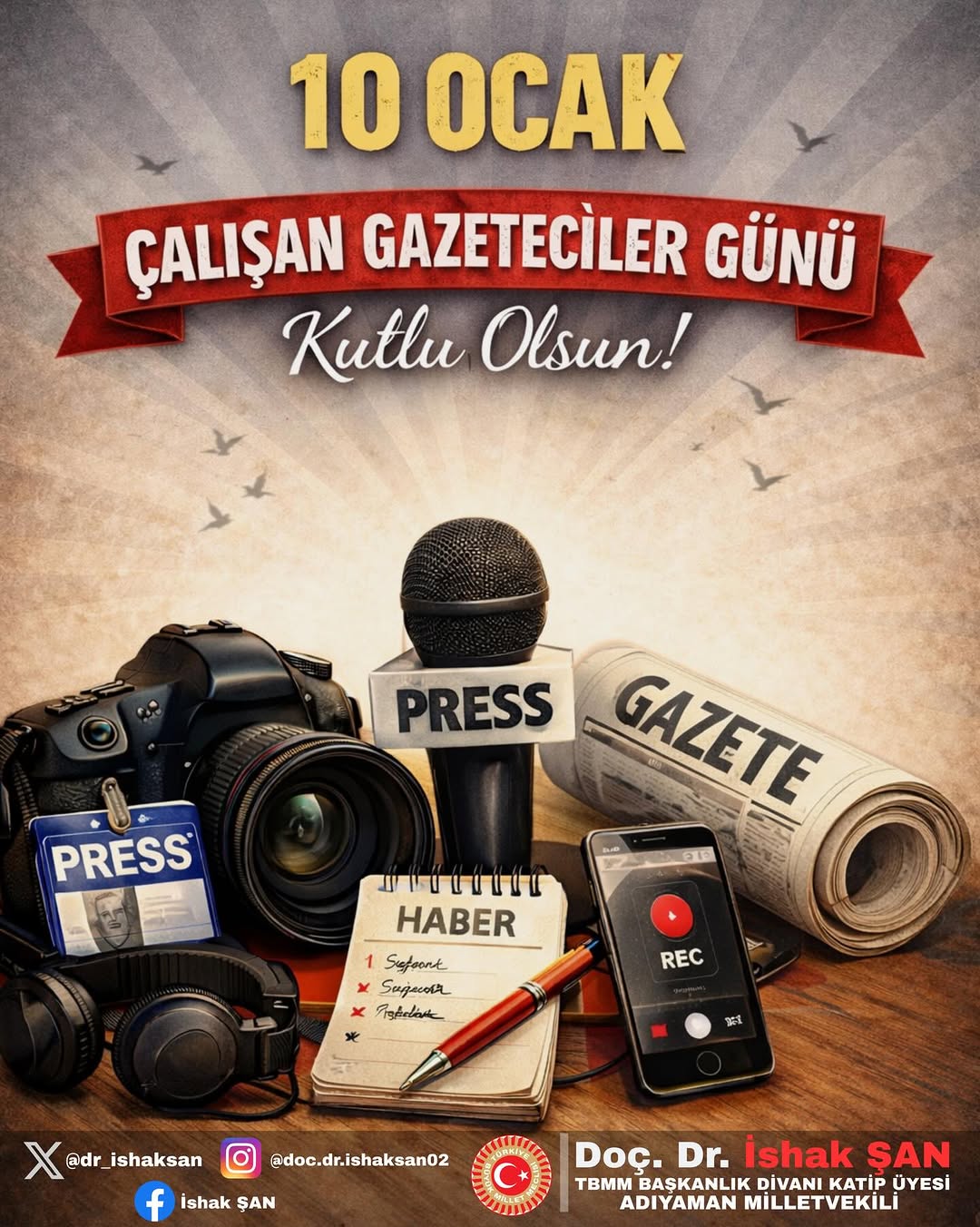 ????️ 10 Ocak Çalışan Gazeteciler Günü ????️ Kutlu Olsun!
