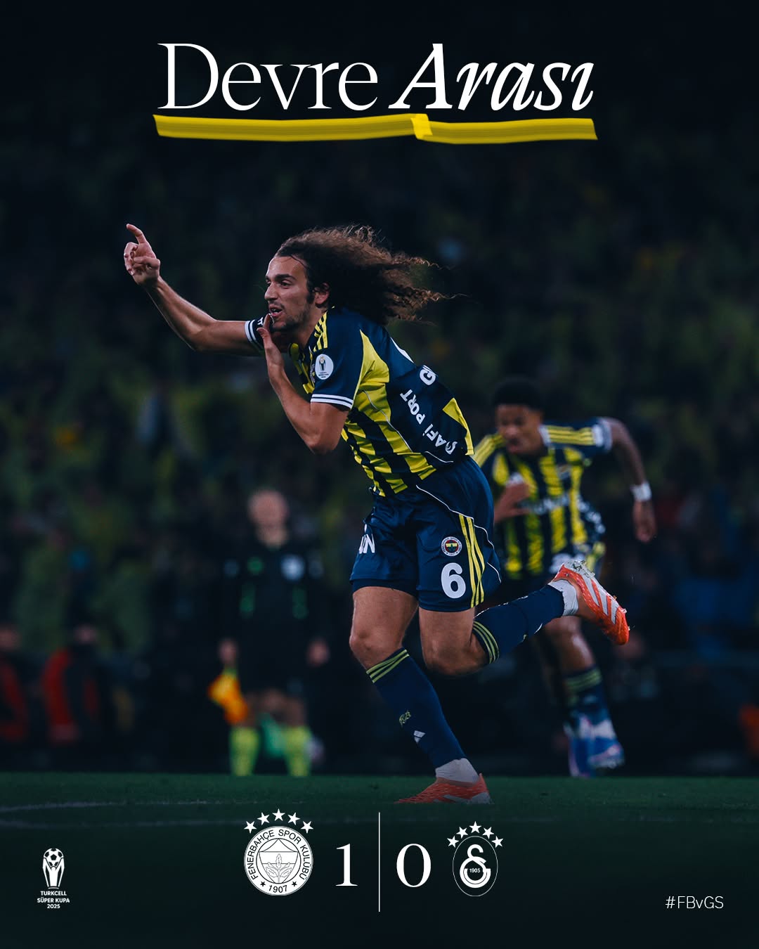 Fenerbahçe 1-0 Galatasaray Maçında İlk Yarı Sonucu