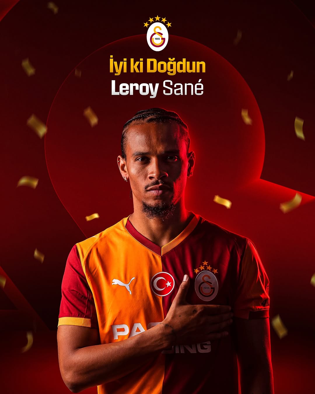 Galatasaray Futbol Takımından Leroy Sané'ye Doğum Günü Kutlaması