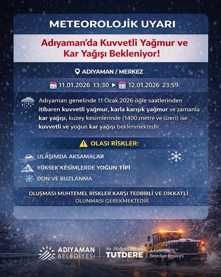 Meteorolojik Uyarı: Lütfen Dikkat!