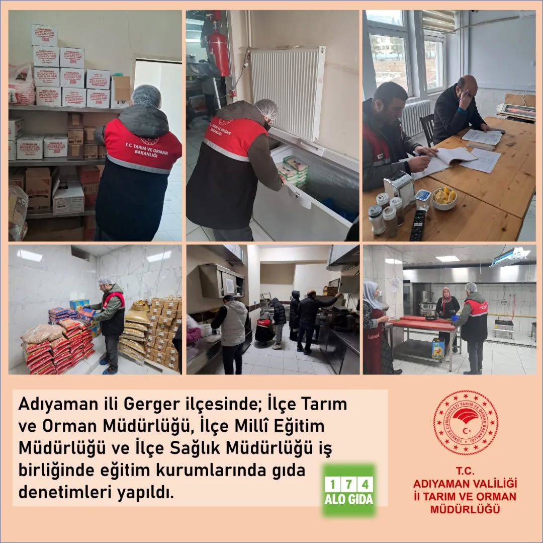 Adıyaman Gerger İlçesinde Eğitim Kurumlarında Gıda Denetimi Yapıldı