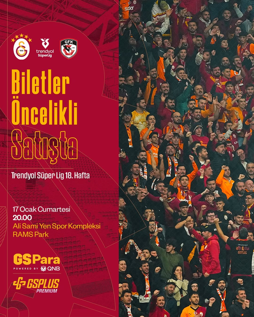 Galatasaray, Gaziantep FK Maçı Biletlerini Satışa Çıkardı!