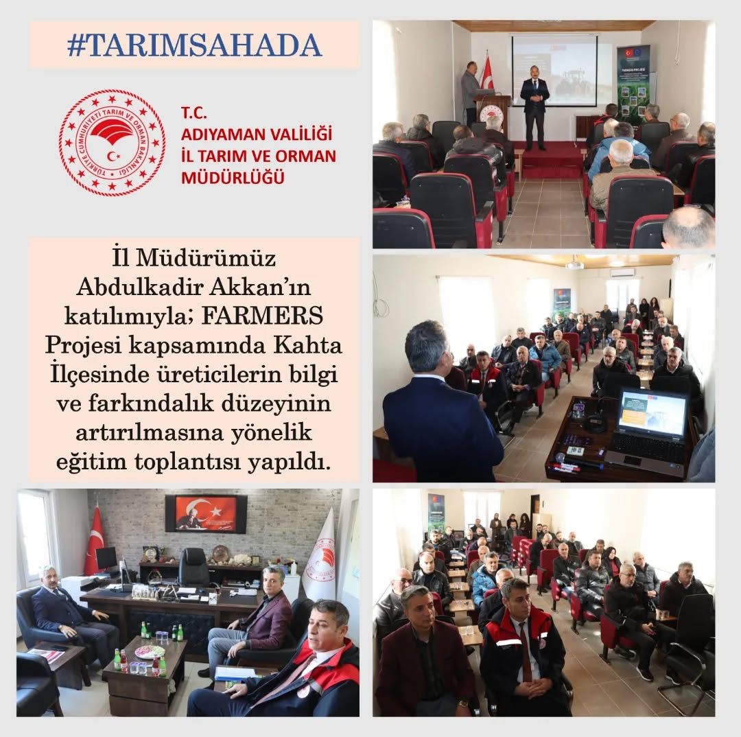 Adıyaman Tarım ve Orman İl Müdürlüğü'nden FARMERS Projesi Eğitim Toplantısı