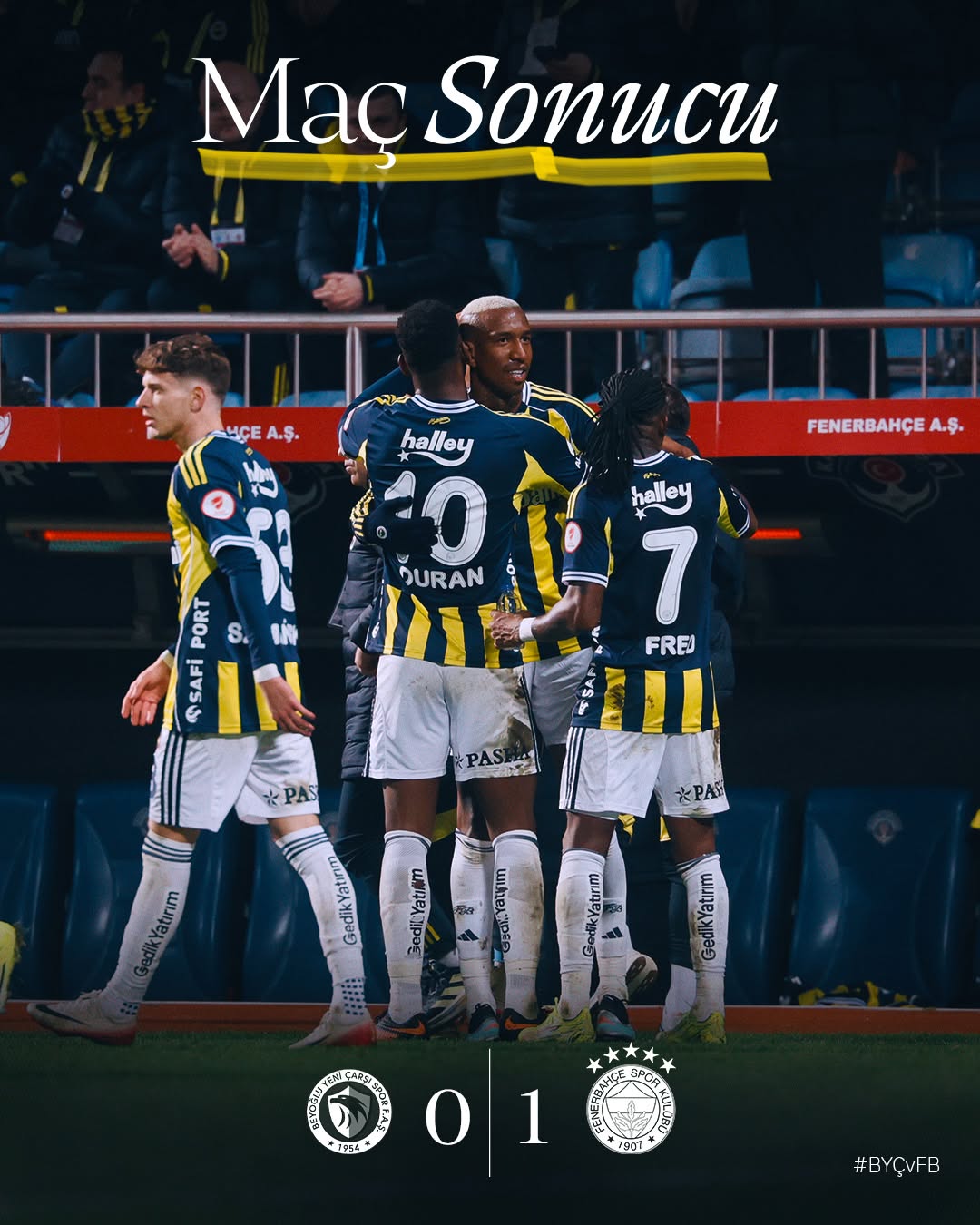 Fenerbahçe, Beyoğlu Yeni Çarşı'yı 1-0 Mağlup Etti