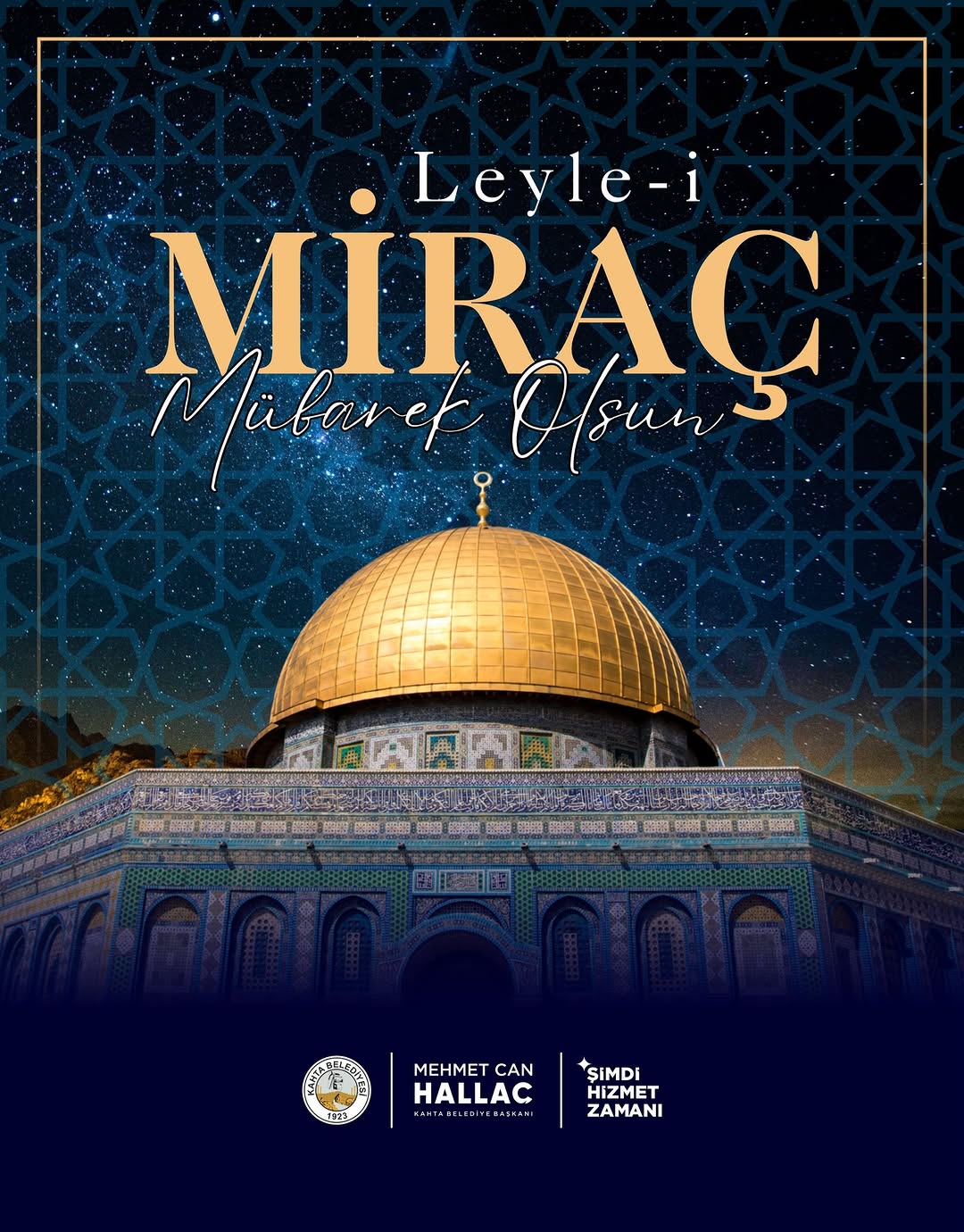 Kahta Belediye Başkanı Mehmet Can Hallaç'dan Miraç Kandili Mesajı