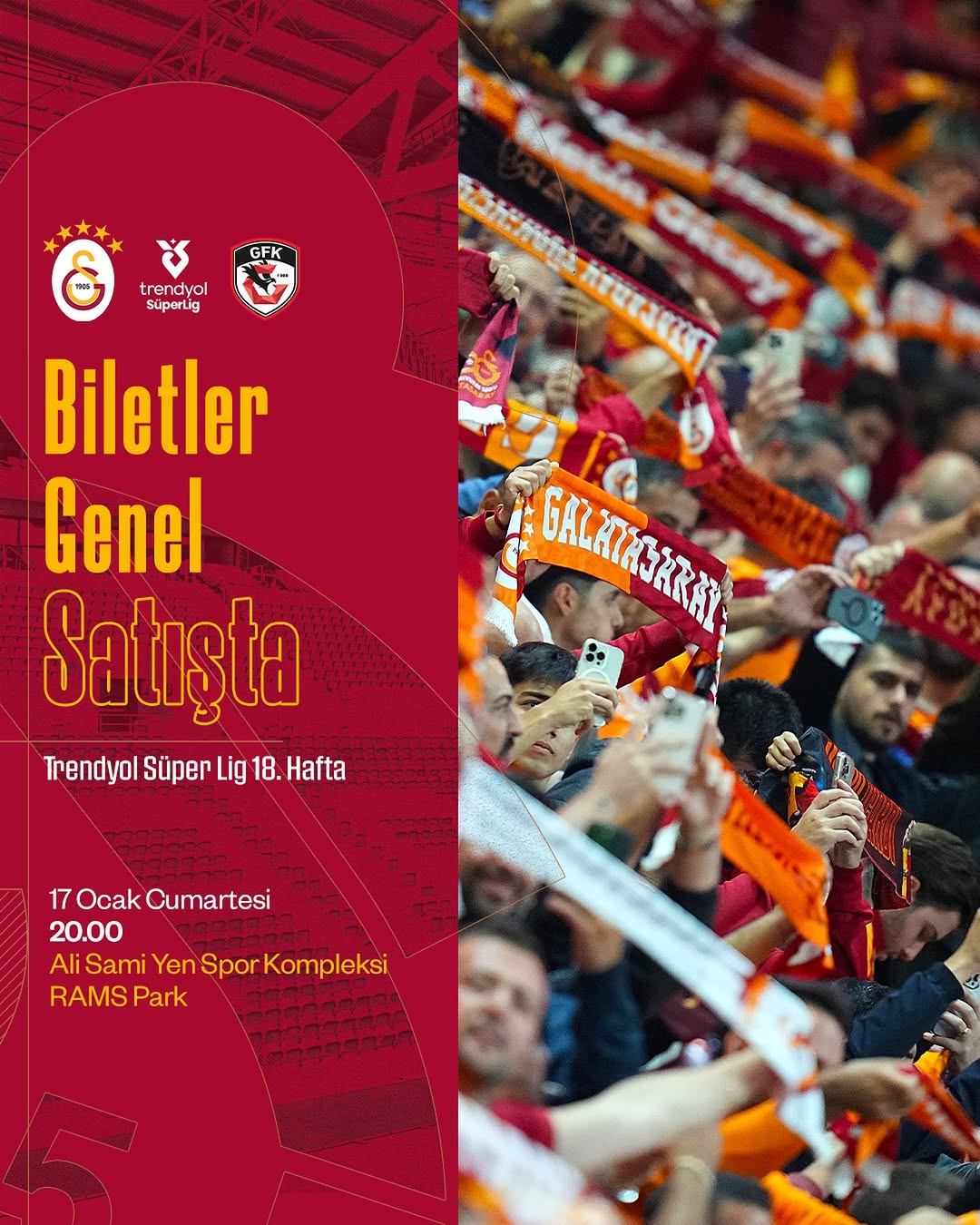 Galatasaray, Gaziantep FK Maçı için Bilet Satışını Duyurdu