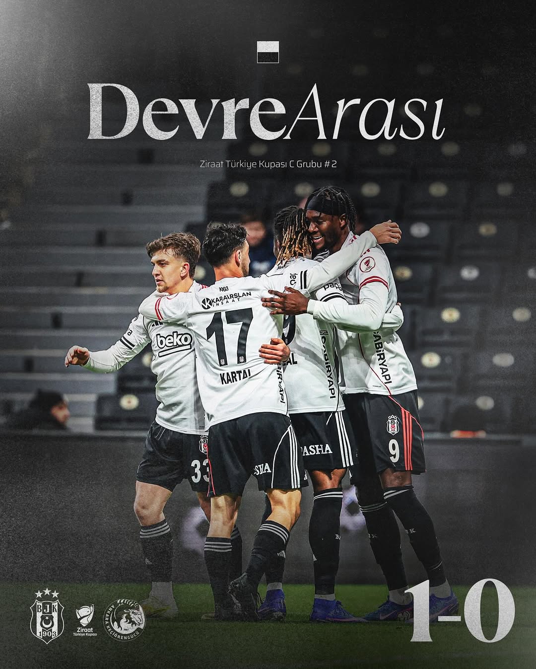 Beşiktaş 1-0 Önde Bitirdi İlk Yarıyı!