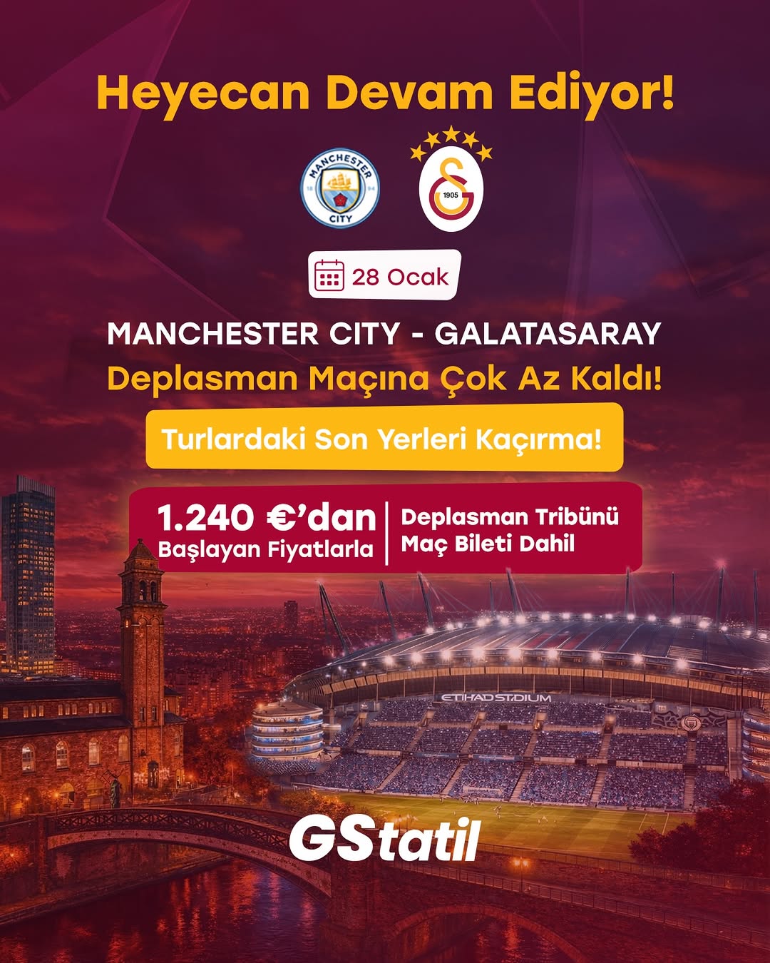 Galatasaray Şampiyonlar Ligi Maçı Bileti ve Seyahat Paketi!