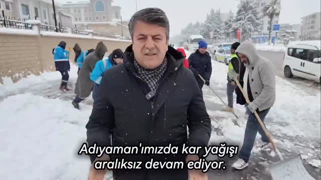 Adıyaman Belediyesi Kar Yağışıyla Mücadeleye Devam Ediyor