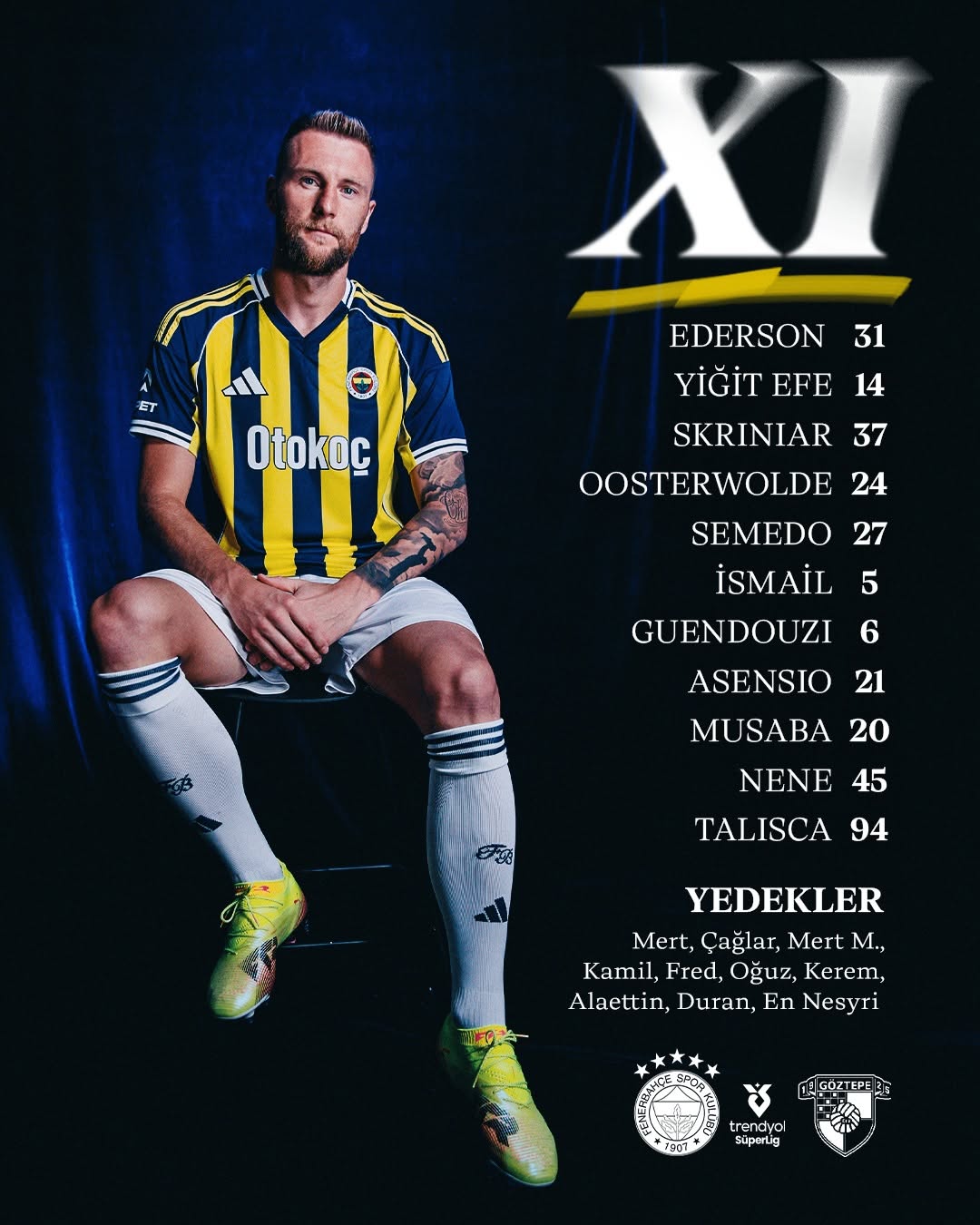 Fenerbahçe'nin Göztepe Maçı İlk 11'i Açıklandı
