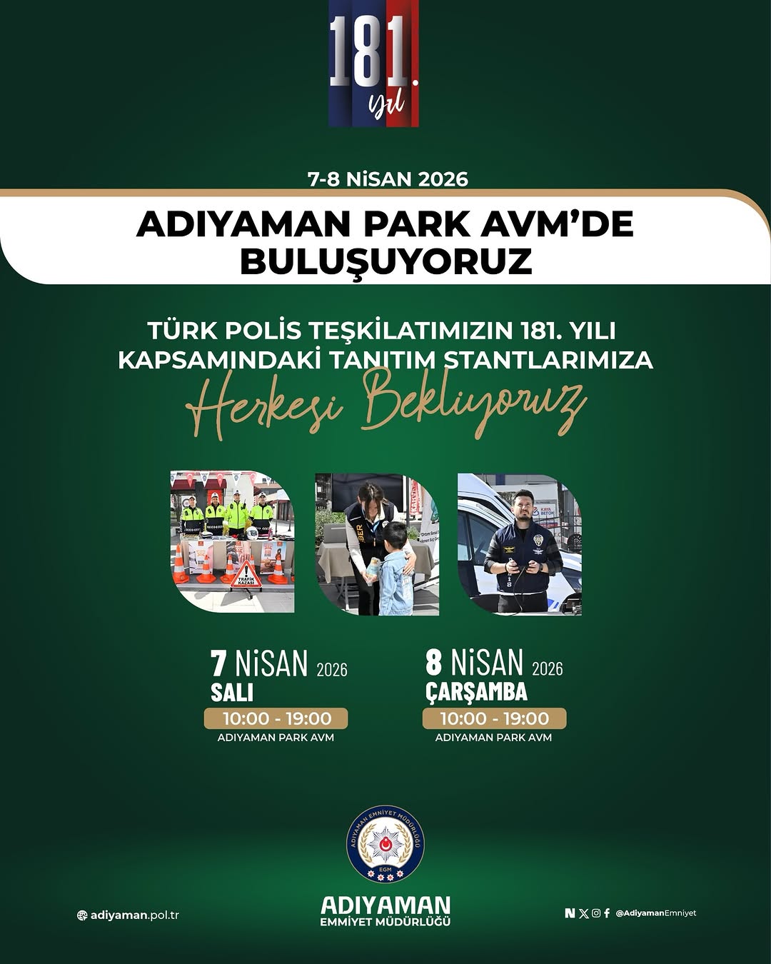 Adıyaman Park AVM'de Polis Haftası Etkinlikleri