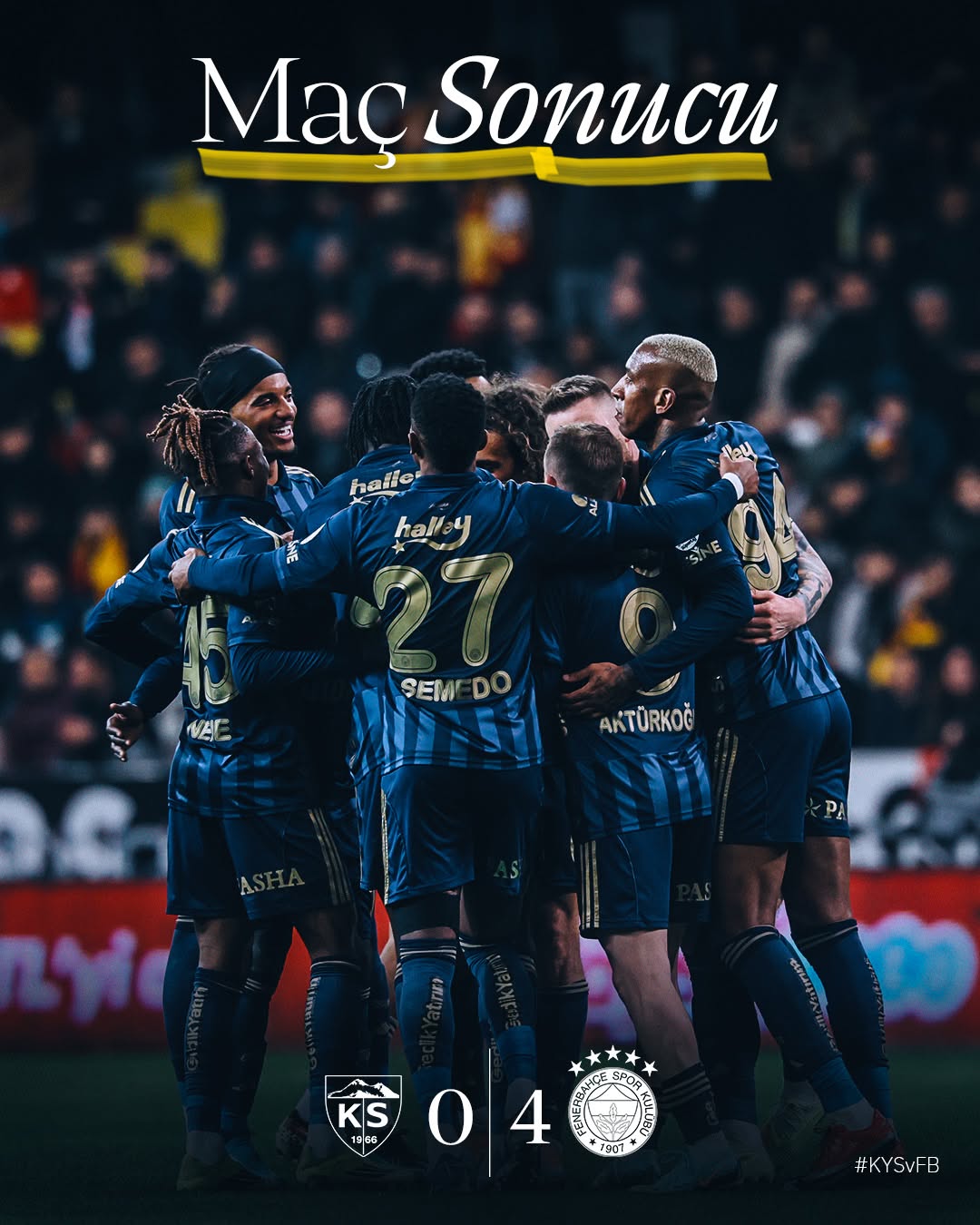 Fenerbahçe, Kayseri deplasmanında 4-0 galip!