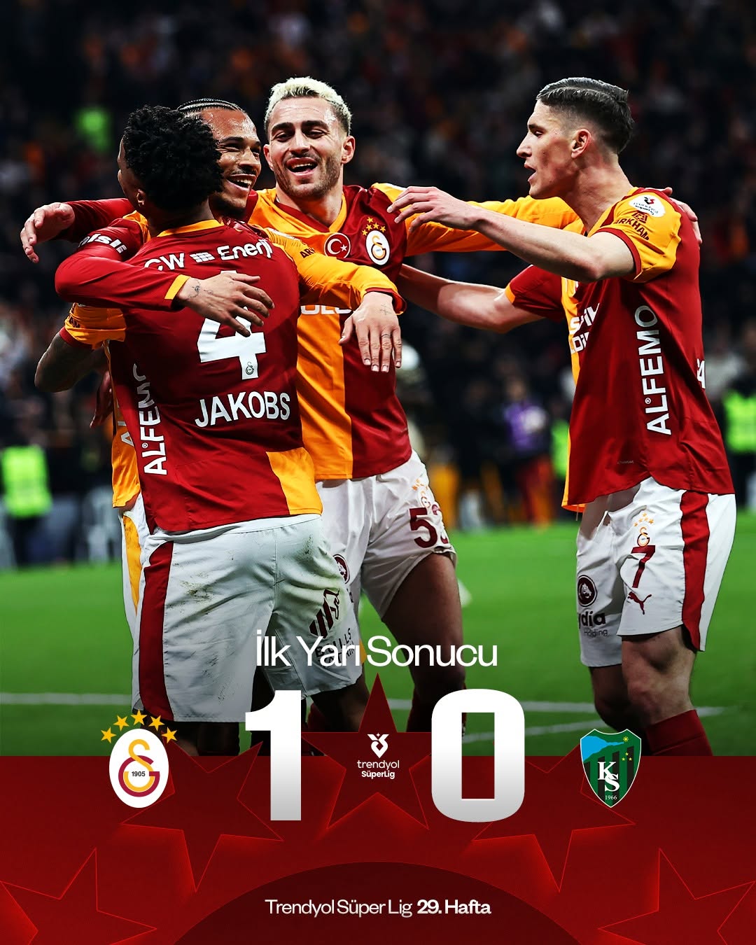 Galatasaray 1-0 Kocaelispor Maçının İlk Yarı Sonucu