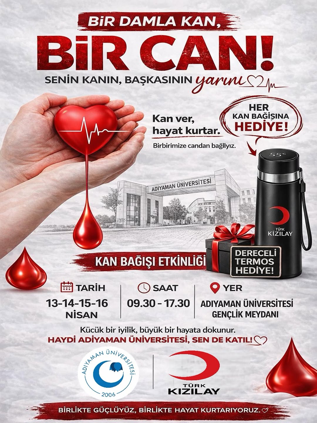 Adıyaman Üniversitesi Kan Bağışı Etkinliği Düzenliyor