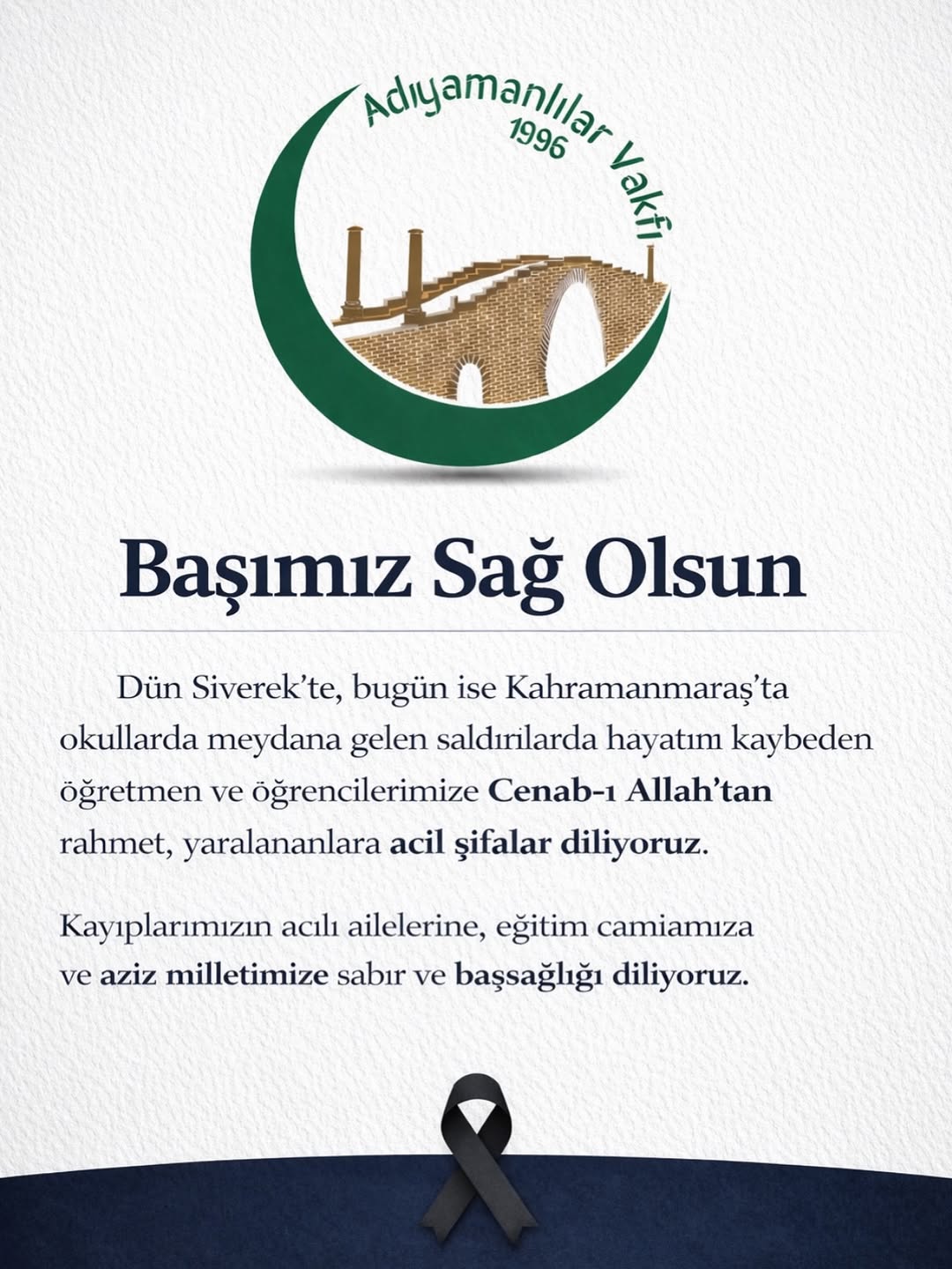 Okullarda meydana gelen saldırılarda hayatını kaybeden öğretmen ve öğrencilere Dua'lar edildi.