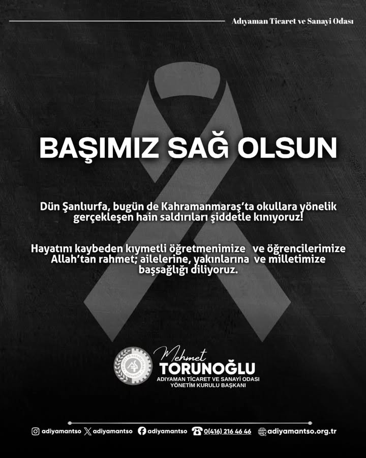 Ülke genelinde artan okul saldırılarına Adıyaman Ticaret ve Sanayi Odası ne diyor?