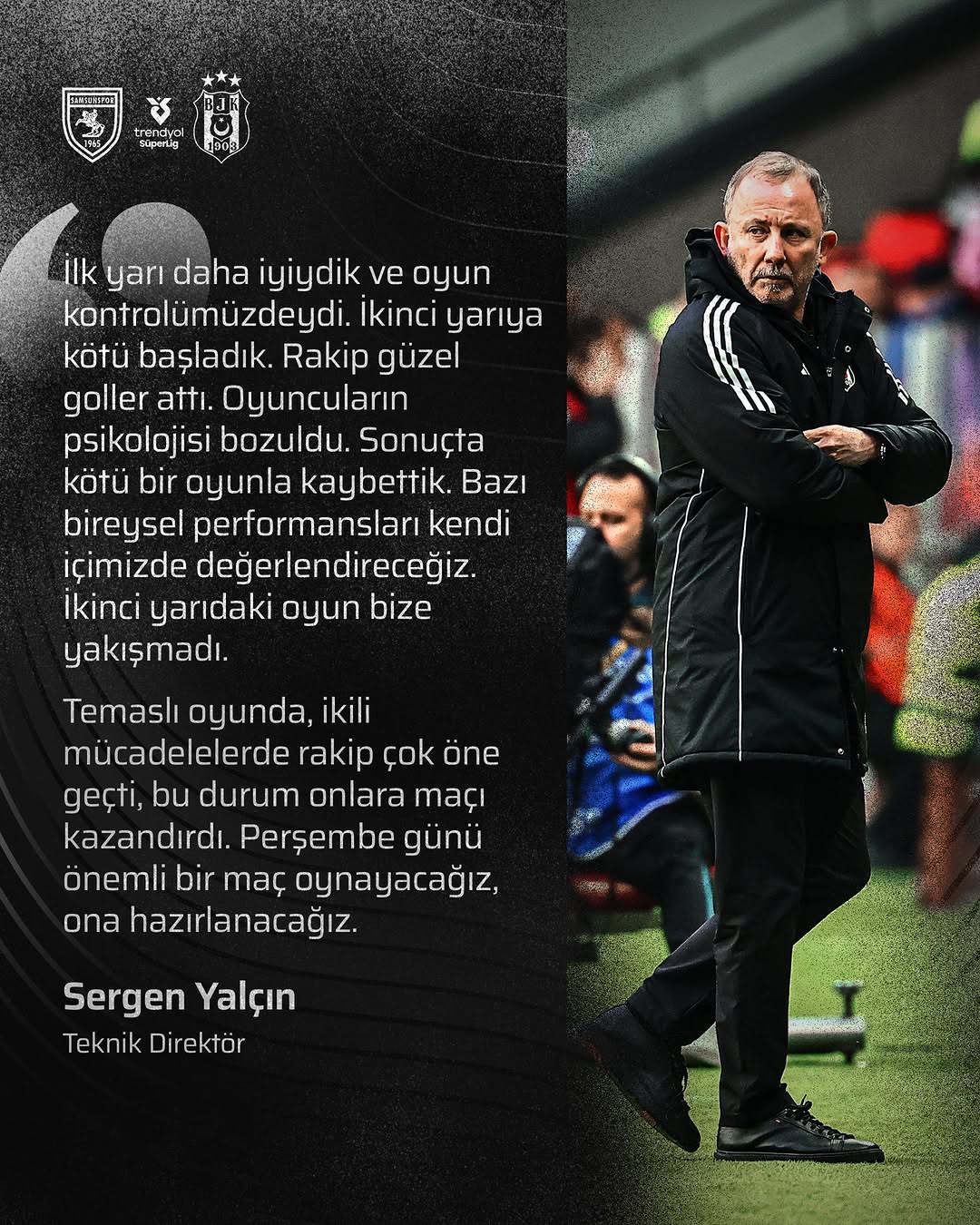 Sergen Yalçın'dan Samsunspor Maçı Değerlendirmesi