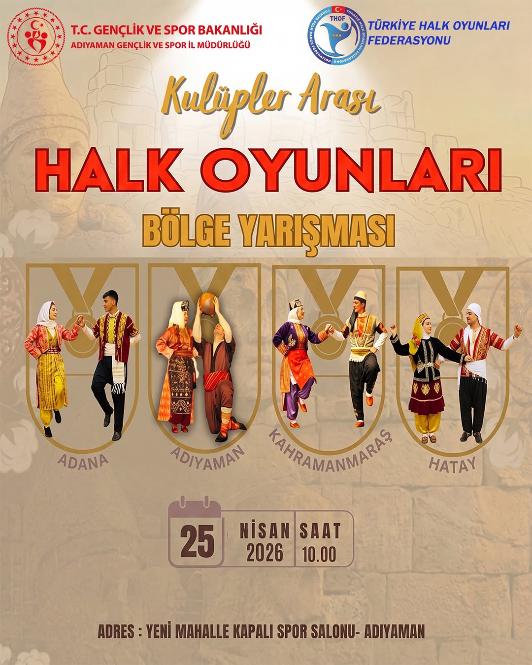 Adıyaman Gençlik ve Spor İl Müdürlüğü'nden Kulüpler Arası Halk Oyunları Bölge Yarışması Duyurusu