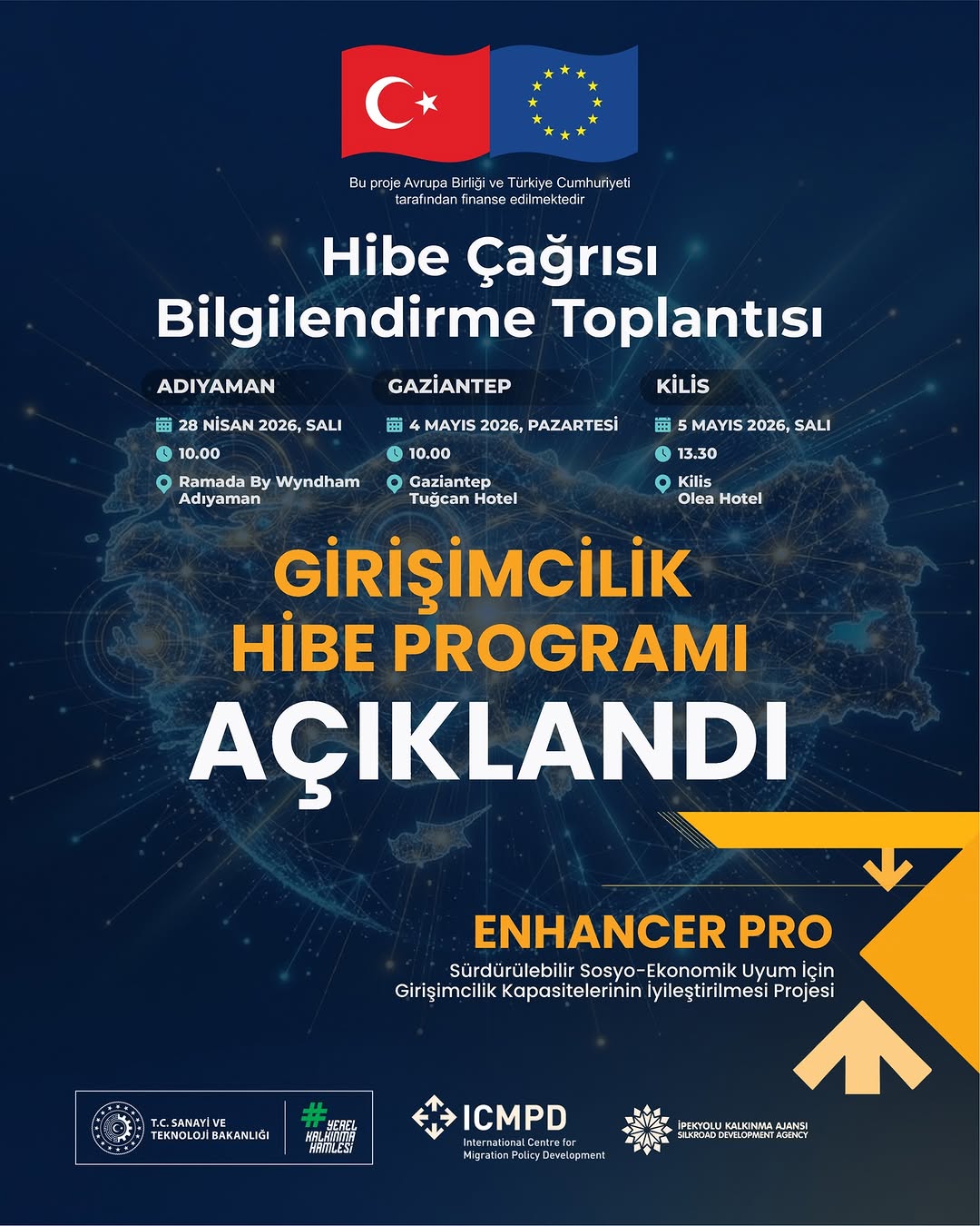 ENHANCER PRO Girişimcilik Hibe Programı Bilgilendirme Toplantıları Başlıyor
