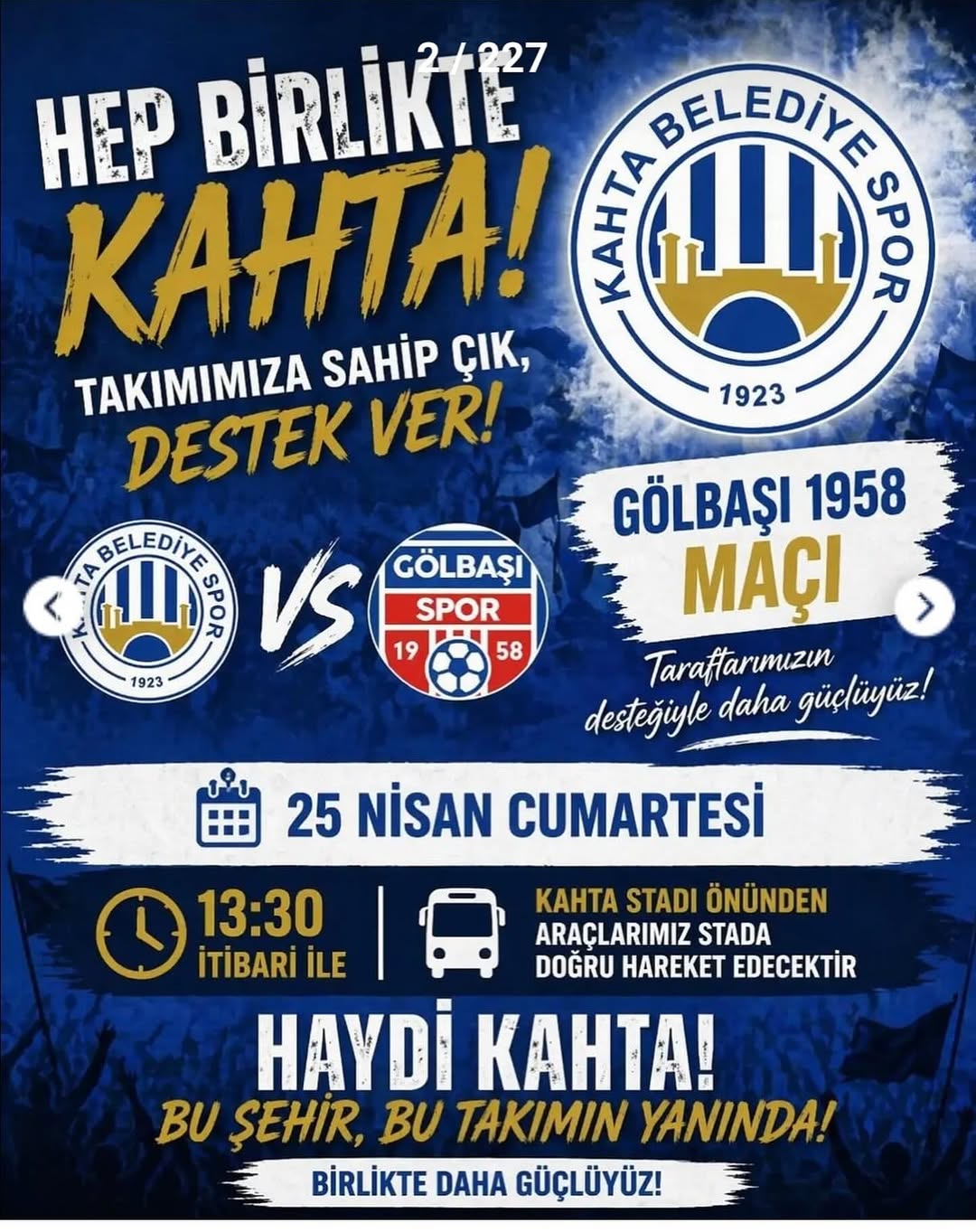 Kahta02 Spor Kulübü Taraftarlarından Maça Davet