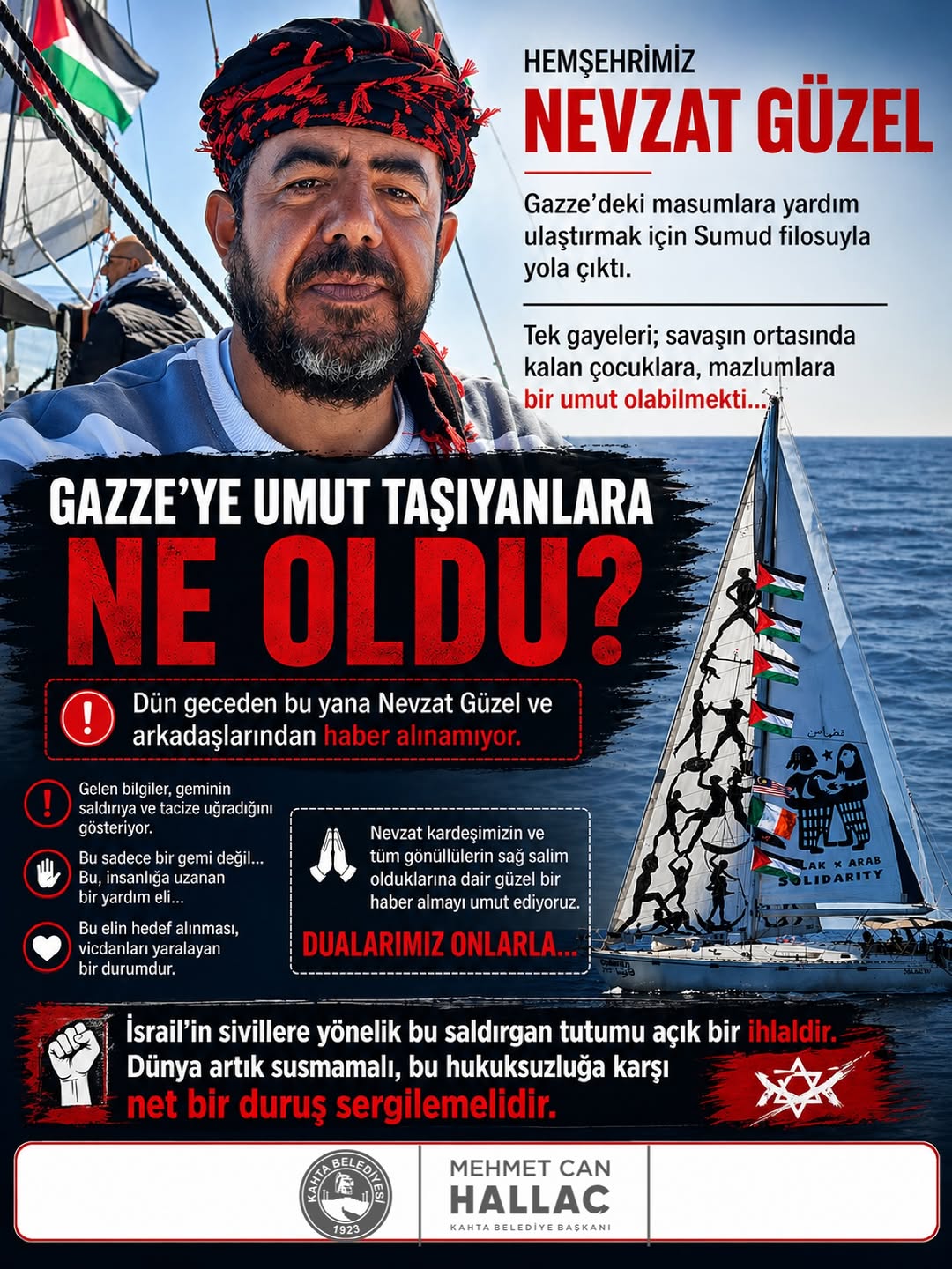 Kahta Belediye Başkanı Mehmet Can Hallaç'tan Filistin İçin Yardım Kampanyası