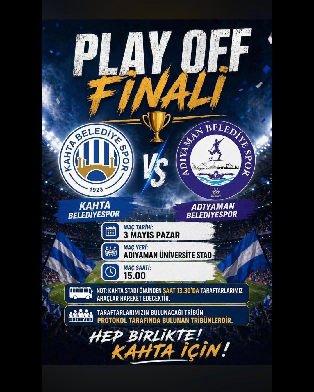 Kahta Belediyespor Play-Off Finaline Davet Ediyor